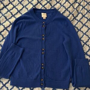 Maeve Anthropologie Blue Cardigan with Button Details